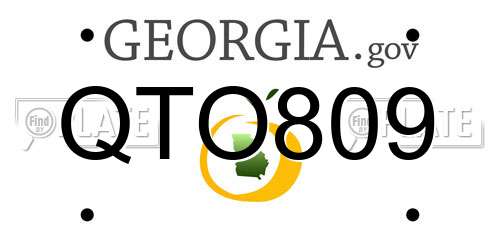 QTO809 Georgia License Plate