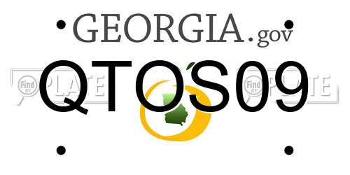 QTOS09 Georgia License Plate