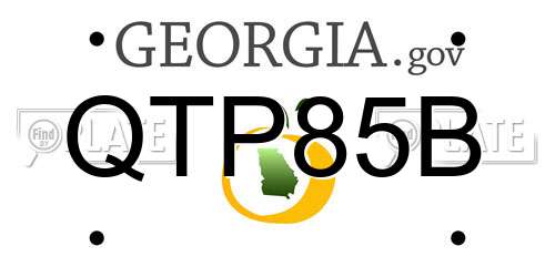 QTP85B Georgia License Plate