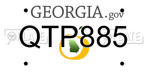 QTP885 Georgia License Plate