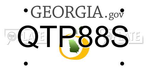 QTP88S Georgia License Plate