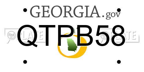 QTPB58 Georgia License Plate