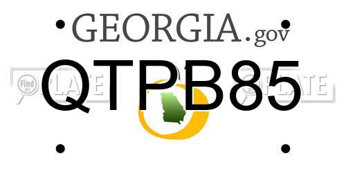 QTPB85 Georgia License Plate