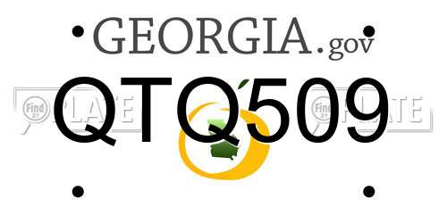 QTQ509 Georgia License Plate
