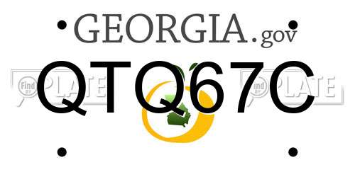 QTQ67C Georgia License Plate