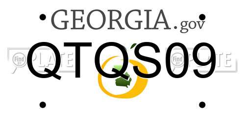 QTQS09 Georgia License Plate