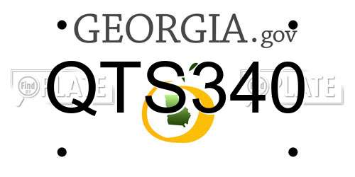 QTS340 Georgia License Plate