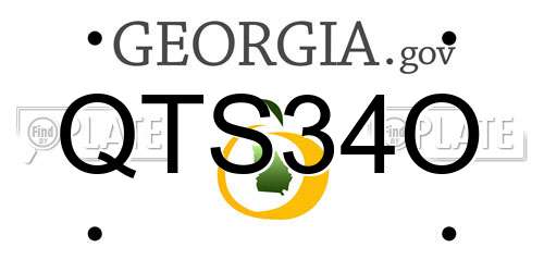 QTS34O Georgia License Plate