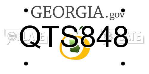 QTS848 Georgia License Plate