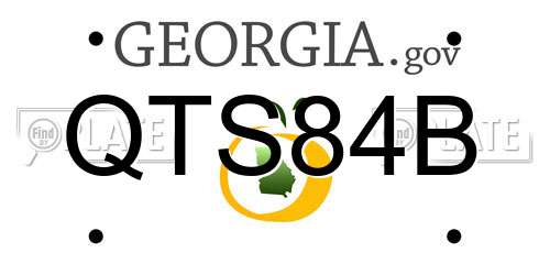 QTS84B Georgia License Plate
