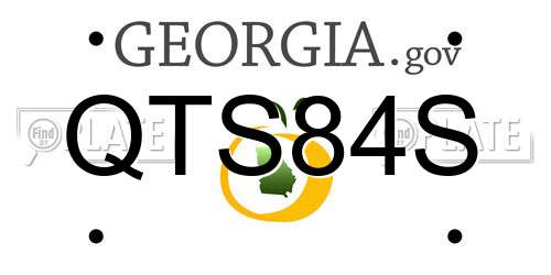 QTS84S Georgia License Plate