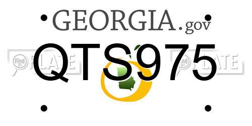 QTS975 Georgia License Plate