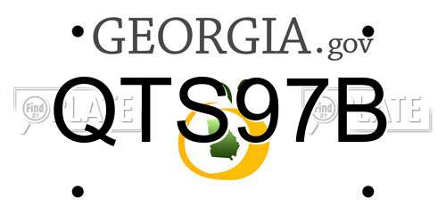 QTS97B Georgia License Plate