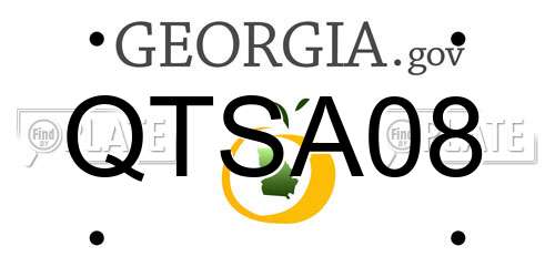QTSA08 Georgia License Plate