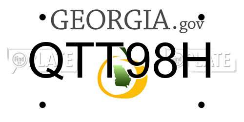 QTT98H Georgia License Plate