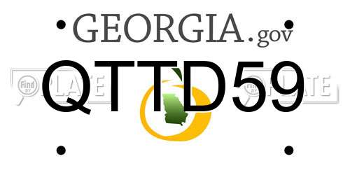 QTTD59 Georgia License Plate
