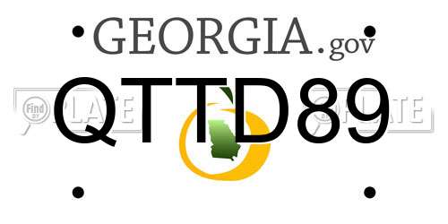 QTTD89 Georgia License Plate