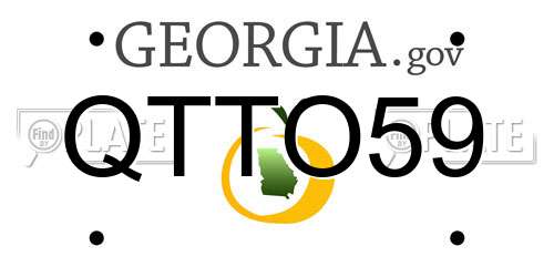 QTTO59 Georgia License Plate