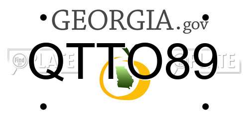 QTTO89 Georgia License Plate