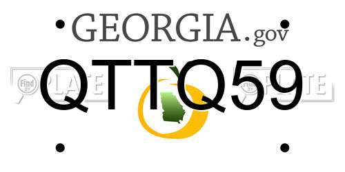 QTTQ59 Georgia License Plate