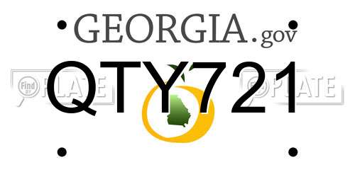 QTY721 Georgia License Plate