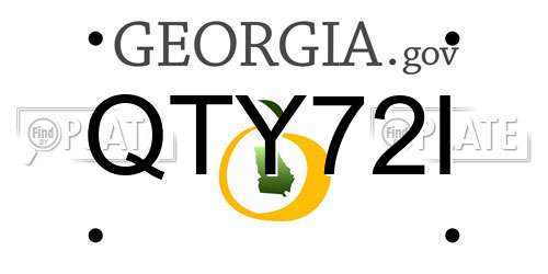 QTY72I Georgia License Plate