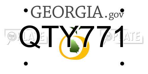 QTY771 Georgia License Plate