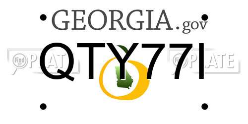 QTY77I Georgia License Plate
