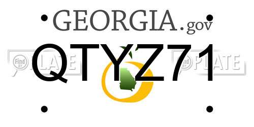 QTYZ71 Georgia License Plate