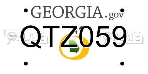 QTZ059 Georgia License Plate