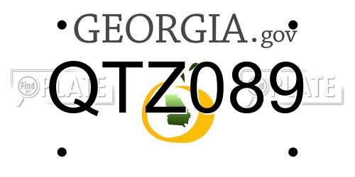 QTZ089 Georgia License Plate