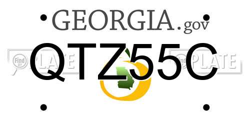 QTZ55C Georgia License Plate