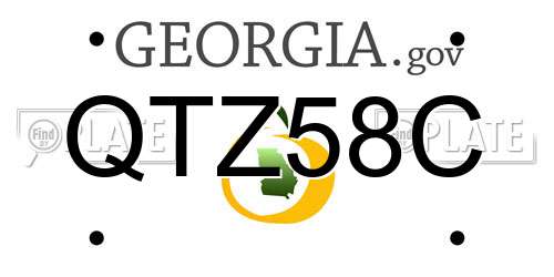 QTZ58C Georgia License Plate