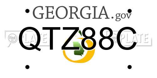 QTZ88C Georgia License Plate