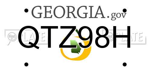 QTZ98H Georgia License Plate