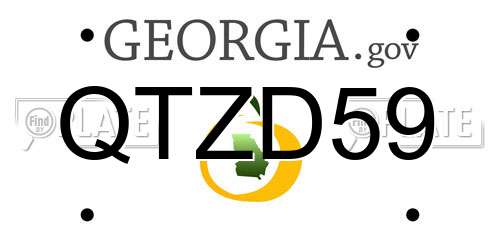 QTZD59 Georgia License Plate