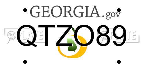 QTZO89 Georgia License Plate