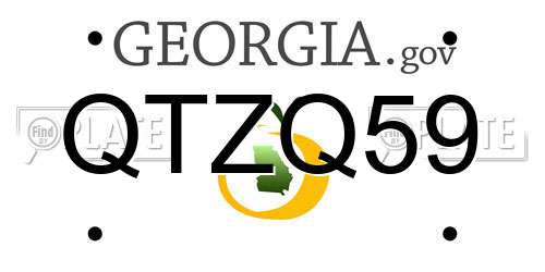QTZQ59 Georgia License Plate