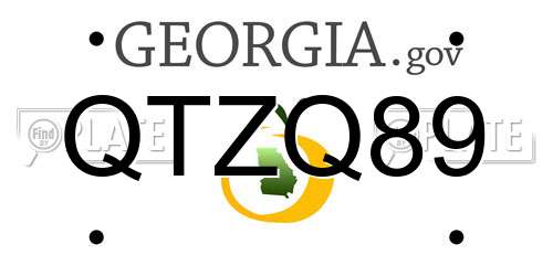 QTZQ89 Georgia License Plate