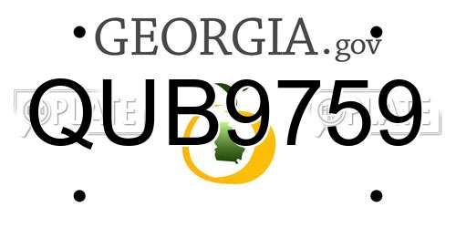 QUB9759 Georgia License Plate