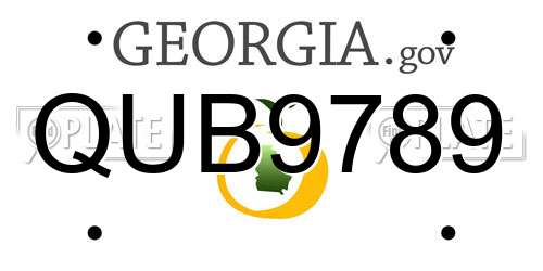 QUB9789 Georgia License Plate