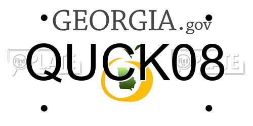 QUCK08 Georgia License Plate