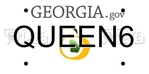 QUEEN6 Georgia License Plate