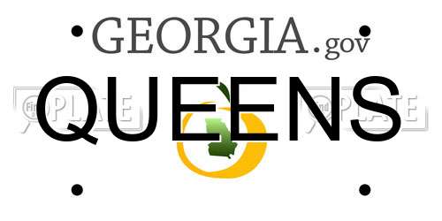 QUEENS Georgia License Plate