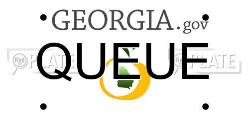 QUEUE Georgia License Plate