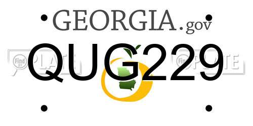 QUG229 Georgia License Plate