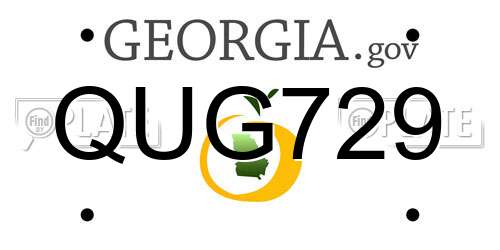 QUG729 Georgia License Plate