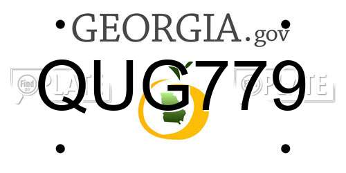 QUG779 Georgia License Plate