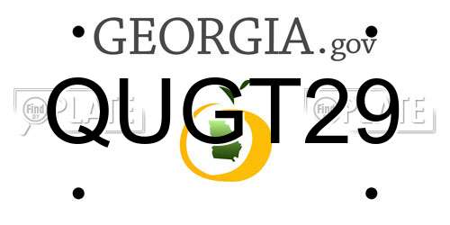 QUGT29 Georgia License Plate