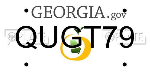QUGT79 Georgia License Plate